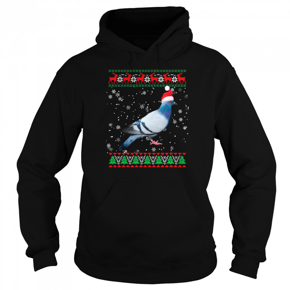 Ugly Xmas Animals Christmas Pigeon  Unisex Hoodie