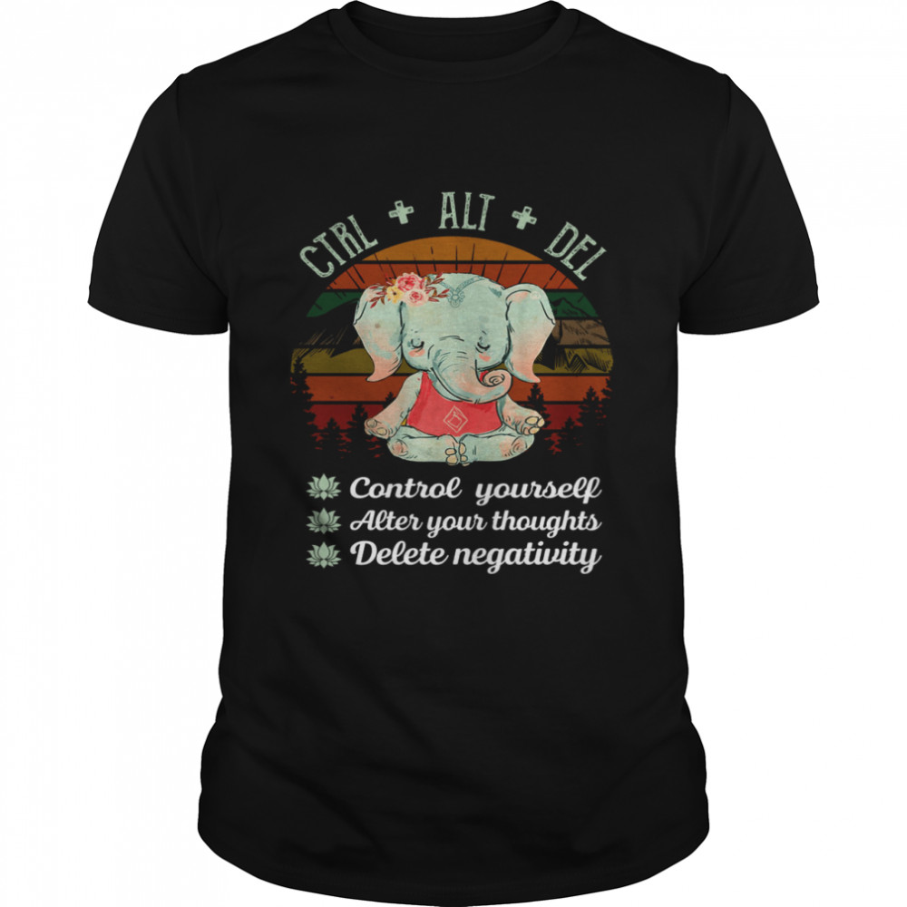 Elephant Yoga Ctrl alt del control yourself alter your thoughts delete negativity shirt2