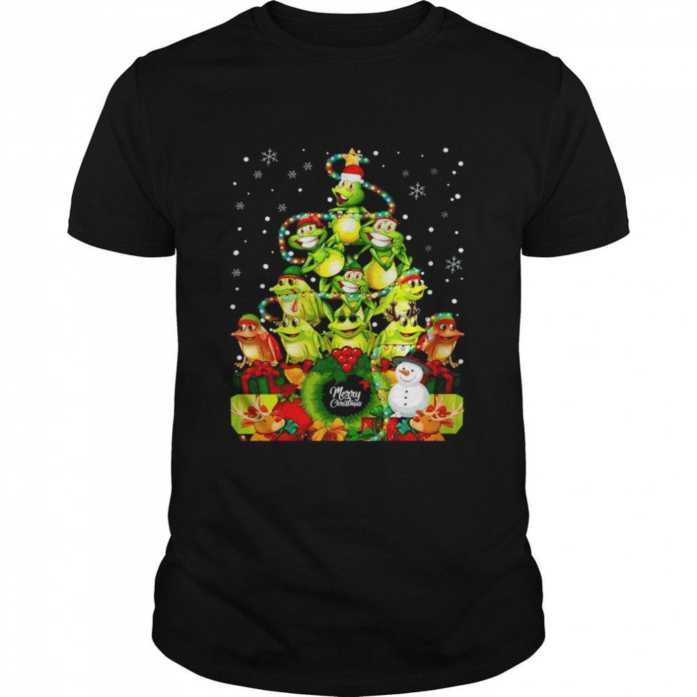 Merry Christmas Frog Christmas Tree Xmas Frogs Shirt