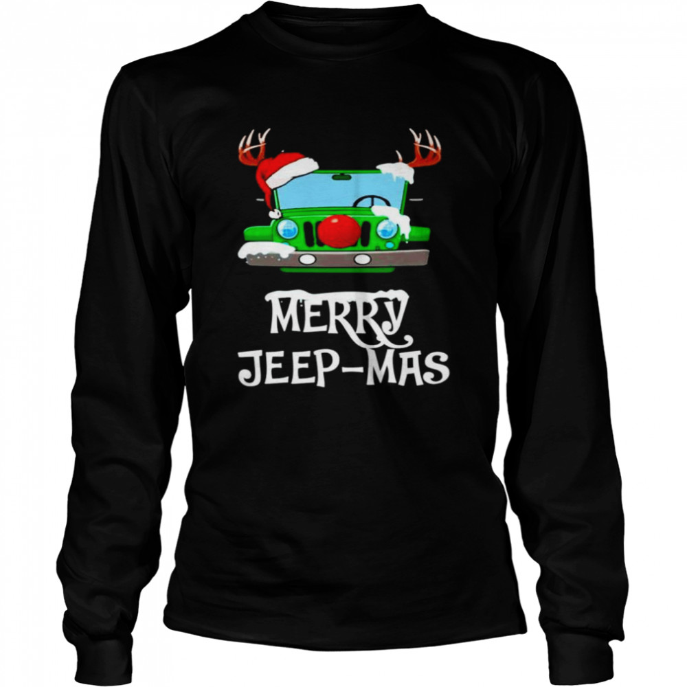 Awesome merry jeep-mas jeep reindeer Christmas shirt Long Sleeved T-shirt