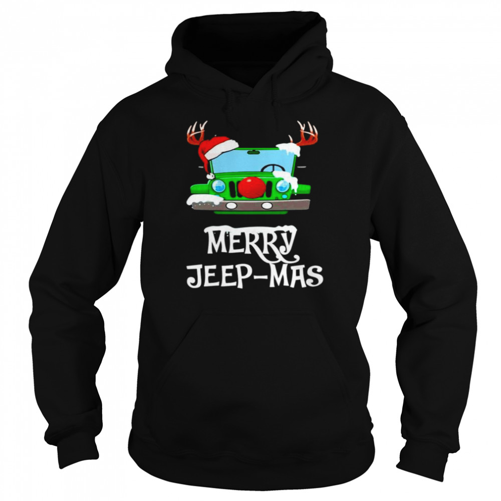 Awesome merry jeep-mas jeep reindeer Christmas shirt Unisex Hoodie