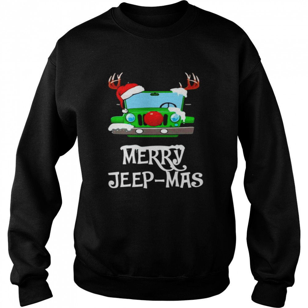 Awesome merry jeep-mas jeep reindeer Christmas shirt Unisex Sweatshirt