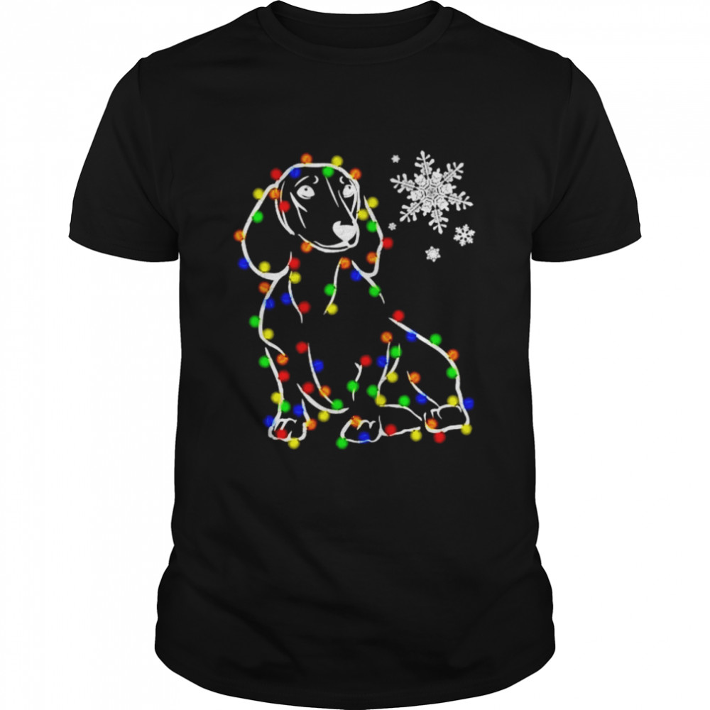 dachshund Christmas light shirt