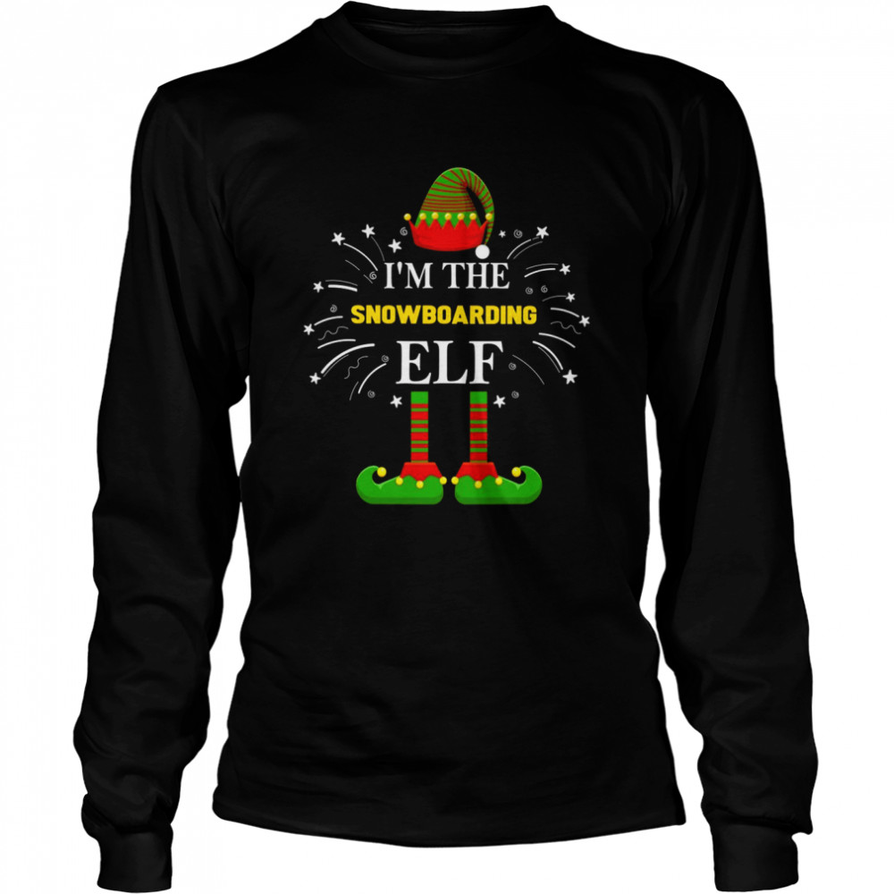 I’m The Snowboarding Elf Family Passende Gruppe Weihnachtskostüm  Long Sleeved T-shirt