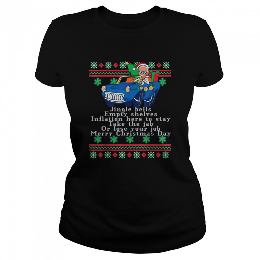 Jingle Joe Biden Funny Santa Trump Ugly Christmas shirt Classic Women's T-shirt