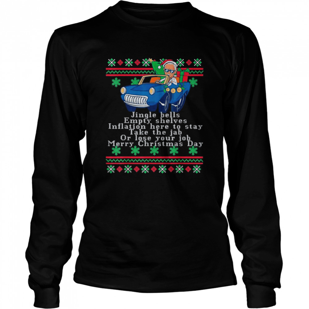 Jingle Joe Biden Funny Santa Trump Ugly Christmas shirt Long Sleeved T-shirt