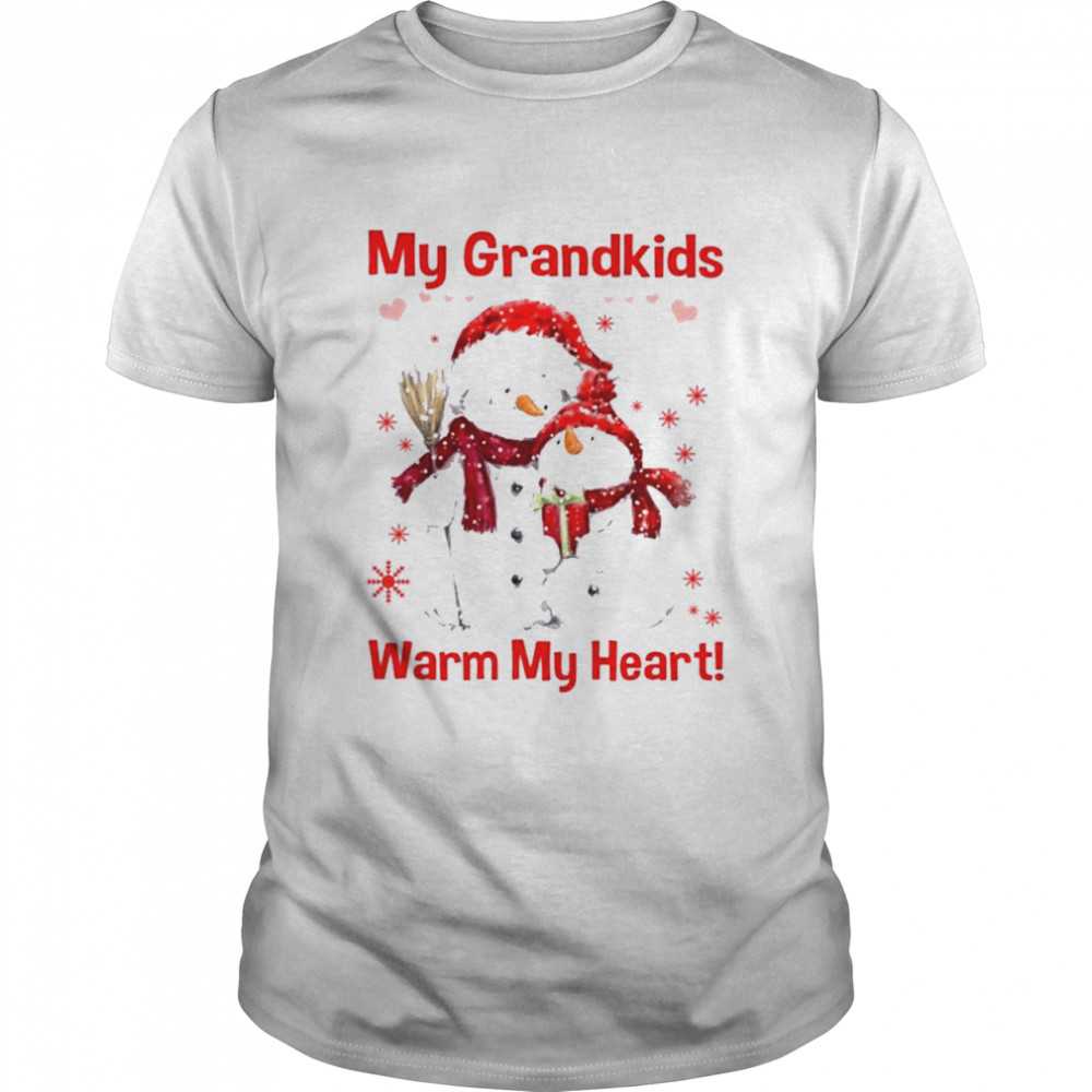 Snowman my grandkids warm my heart Christmas shirt