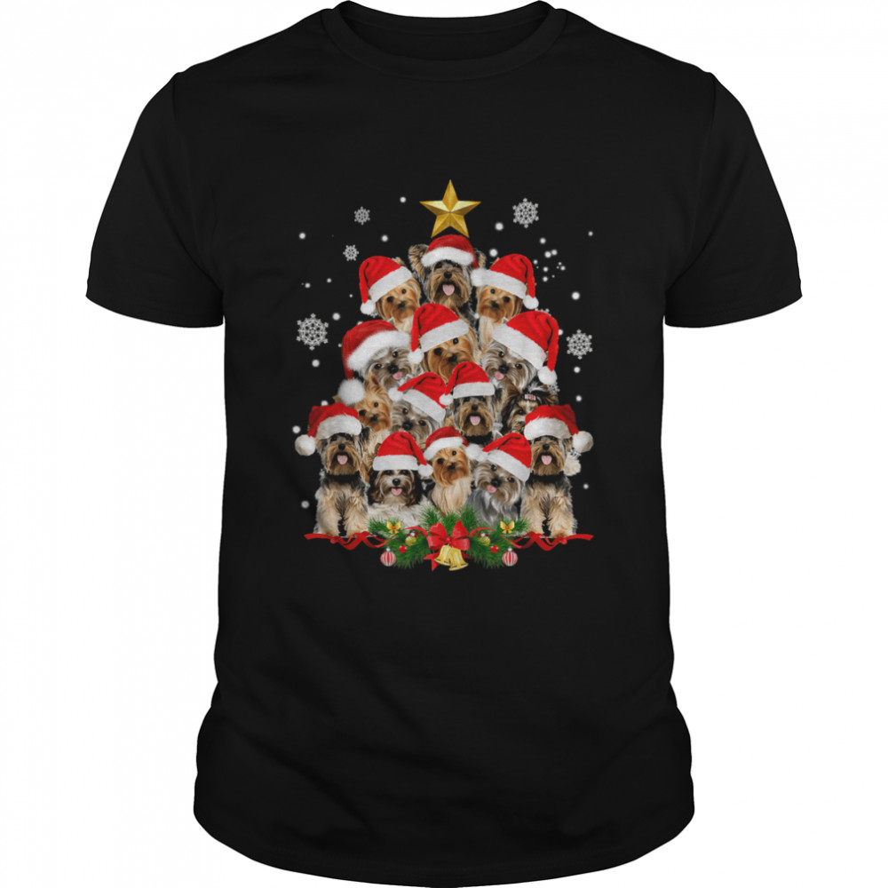 Yorkie Christmas Tree Xmas Gifts For Yorkie Dog Lover T-Shirt