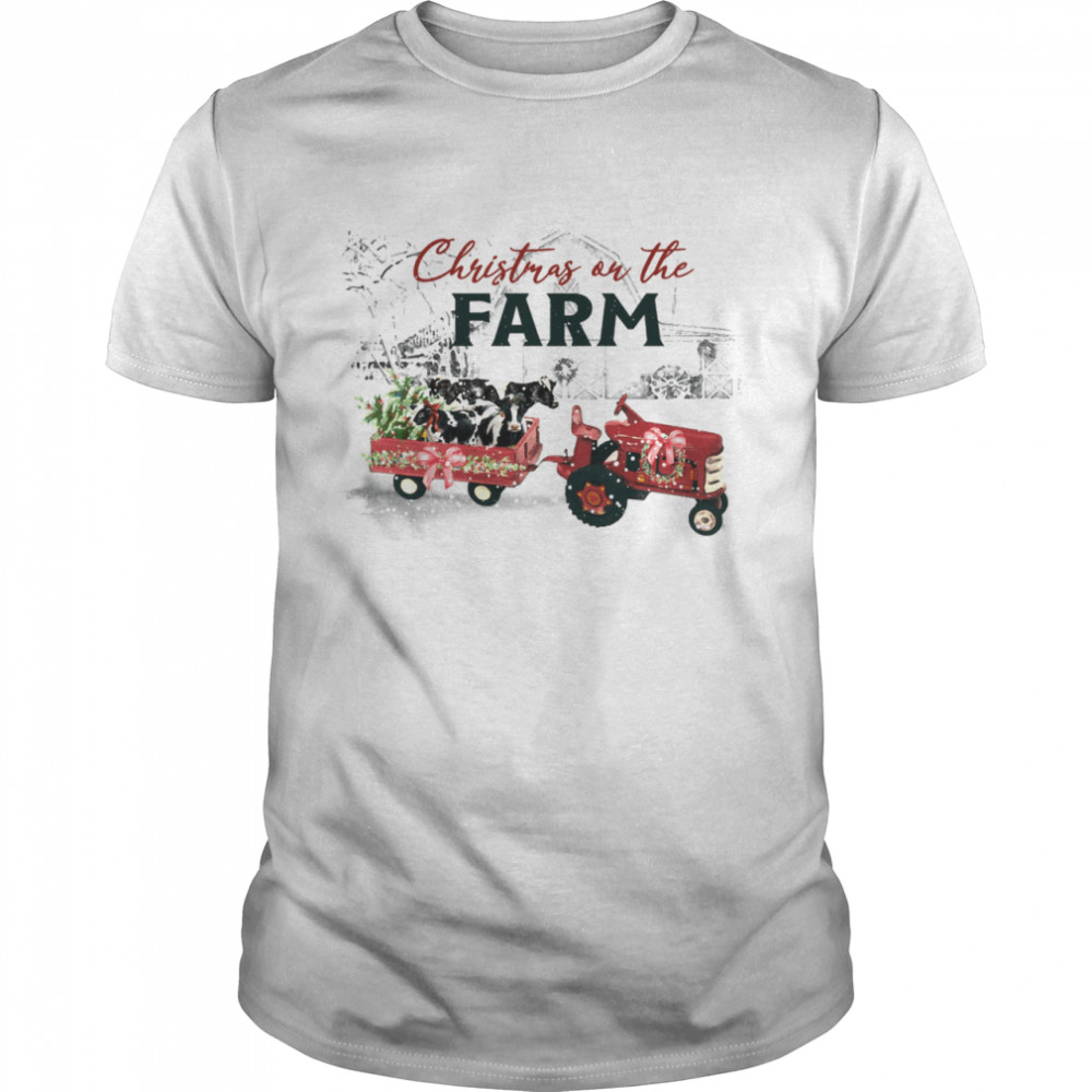 Christmas on the farm cow milk shirt