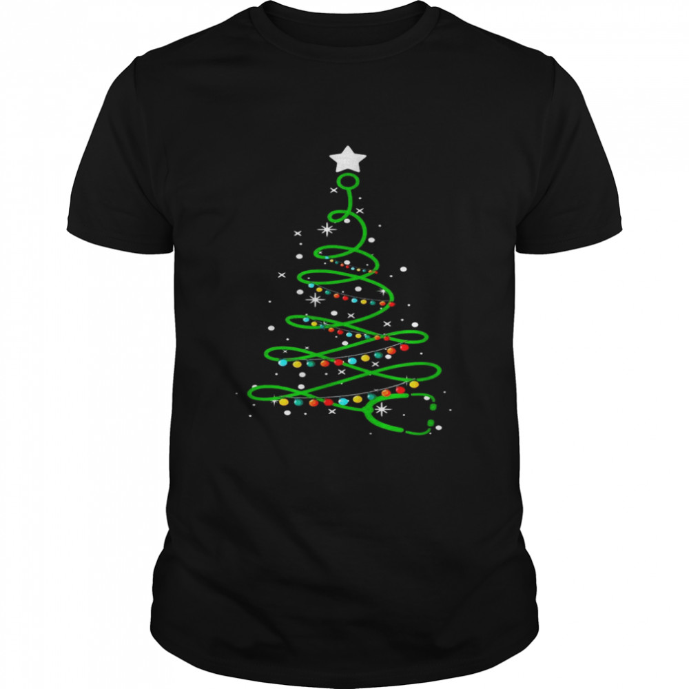 Christmas Tree Nurse Xmas Stethoscope RN NursingT-shirt