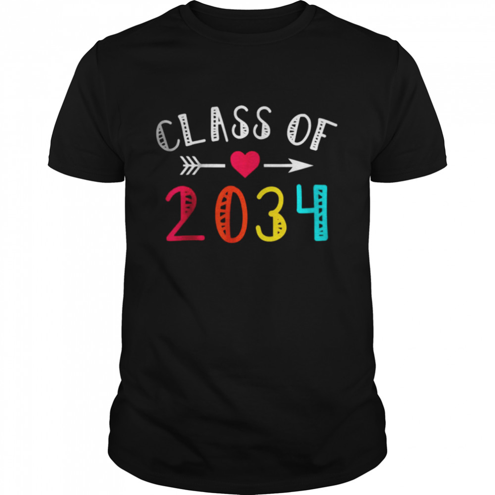 Class Of 2034 Shirt Pre-K Graduate Preschool Graduation T-Shirt