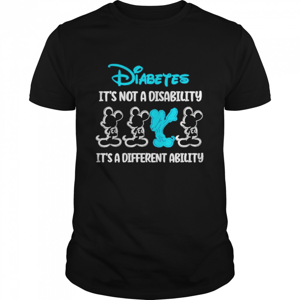 Dabbing Mickey Mouse Diabetes its not a disability its a different ability shirt