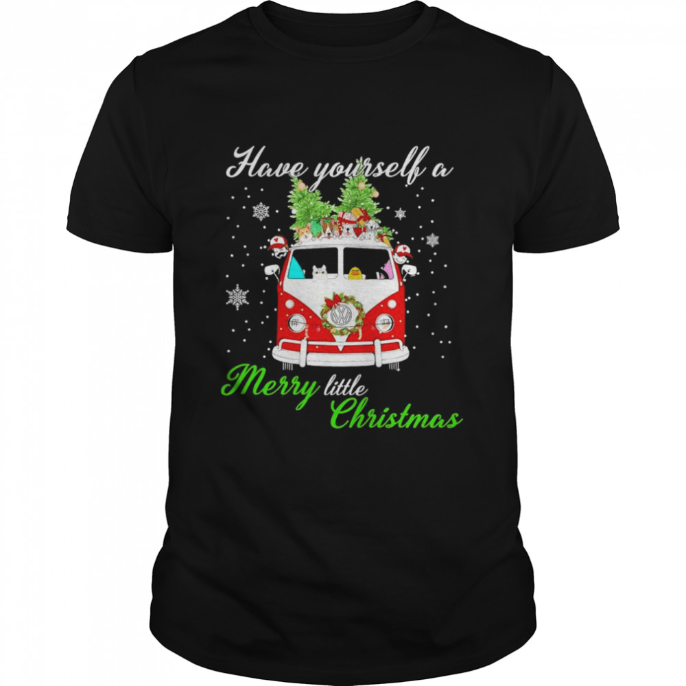 Dogs Driving Car Have yourself a merry little Christmas shirt