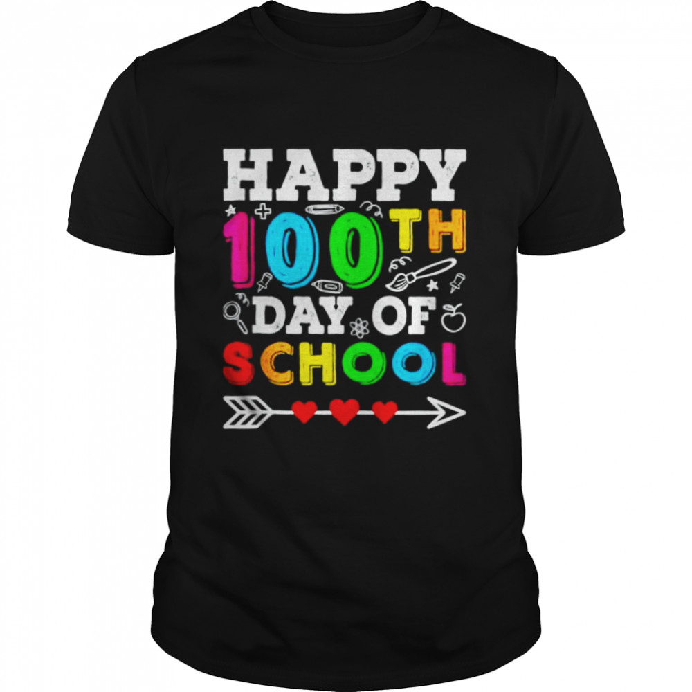 Happy 100th Student Teacher 100 Days Of School T-shirt