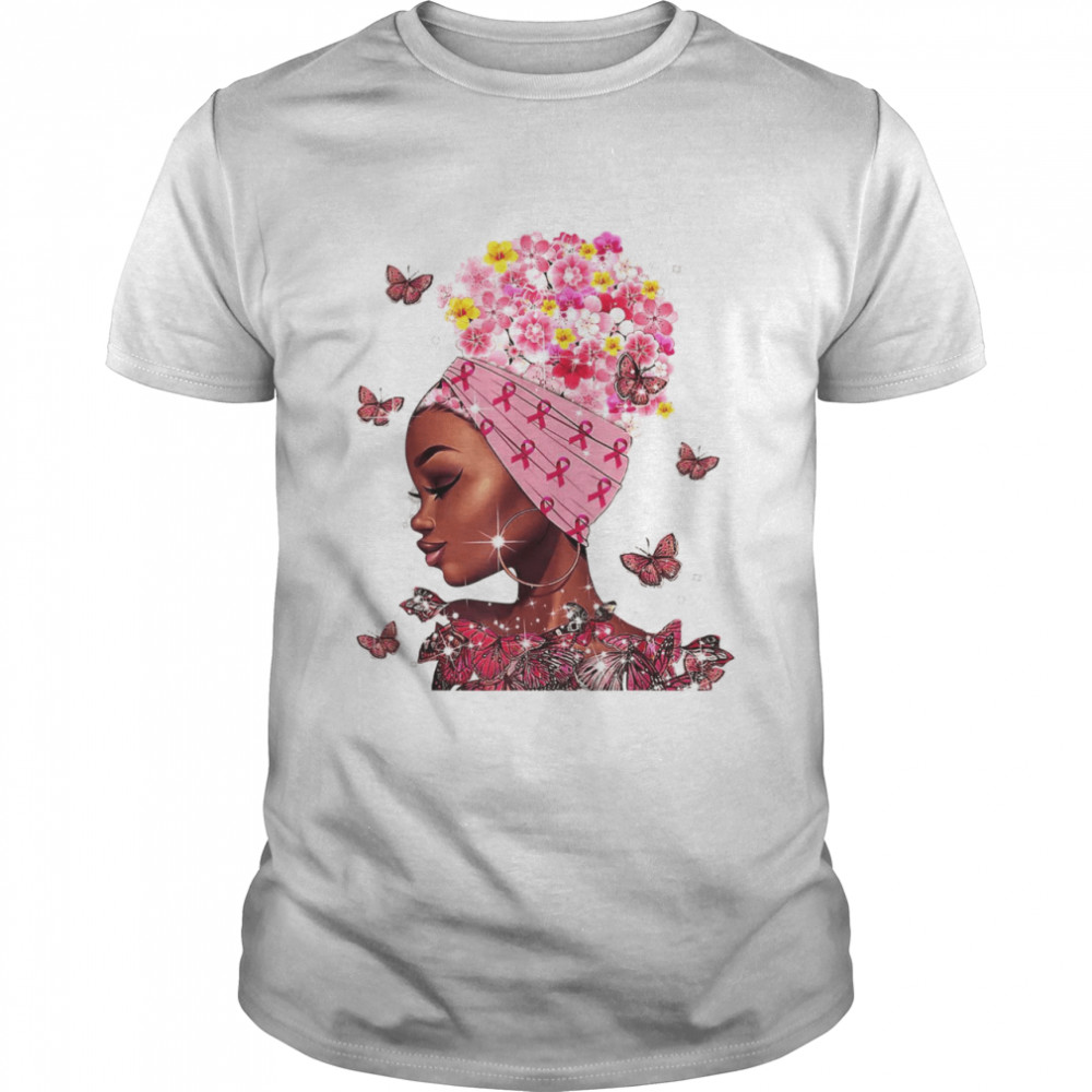 In October We Wear Pink Black Woman Breast Cancer Awareness shirt