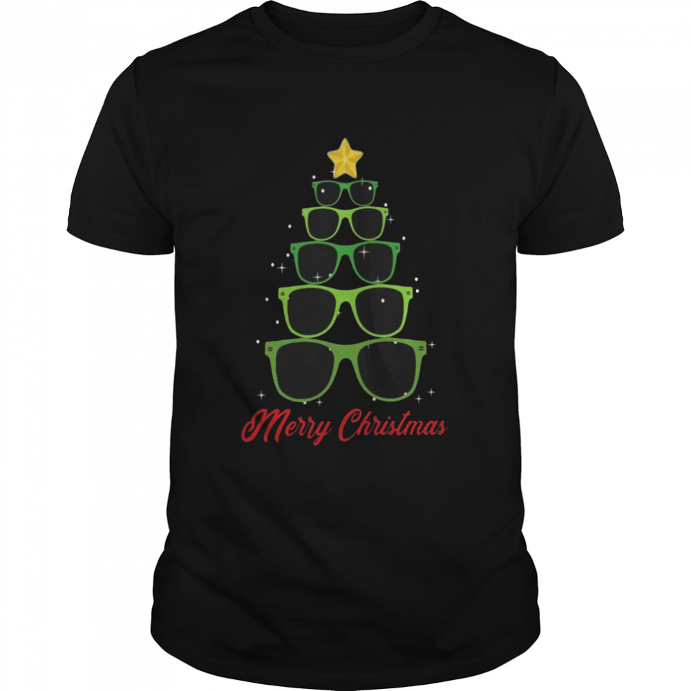 Merry Christmas Glasses Tree Shirt Shirt