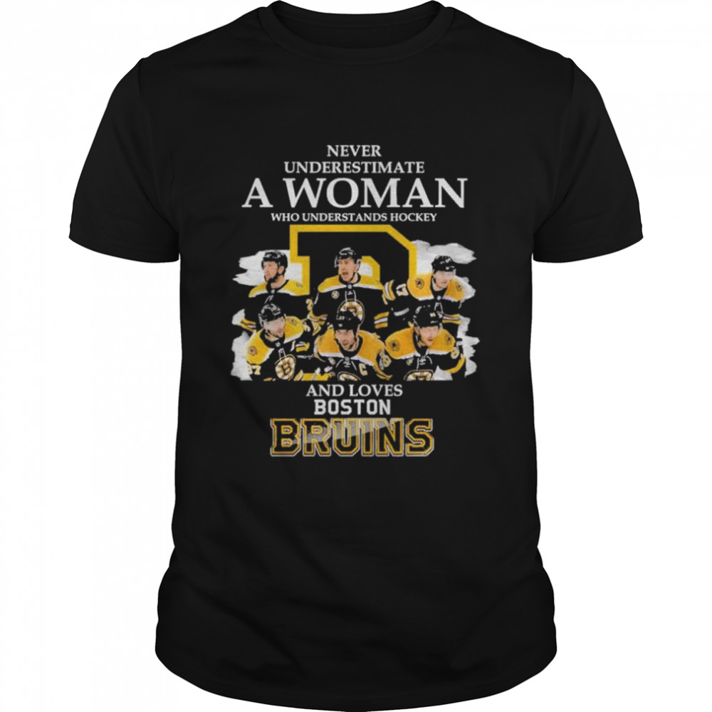 Never underestimate an old woman who understands hockey and loves Bruins shirt