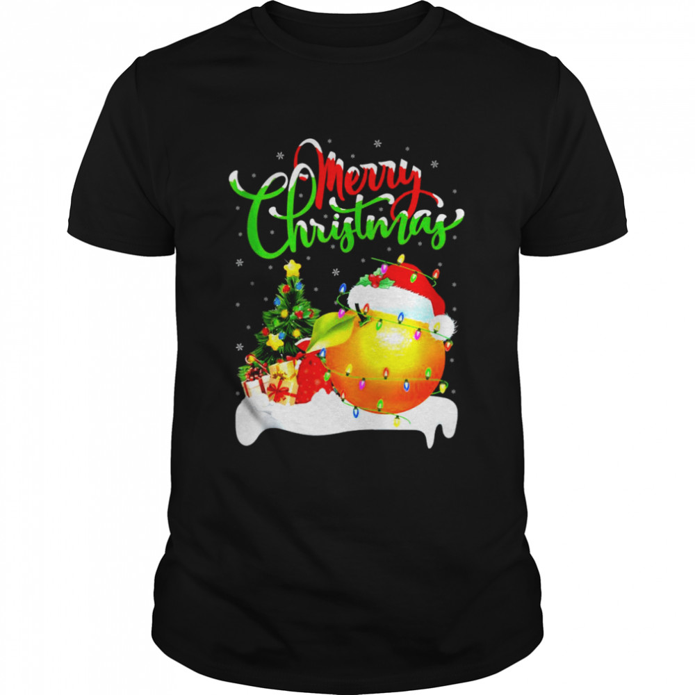 Orange Fruit Xmas Lighting Santa Orange Christmas Shirt