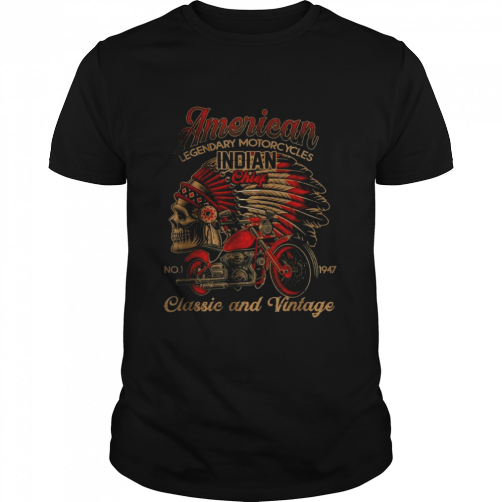 Retro Vintage American Motorcycle Indian for Old Biker T-Shirt