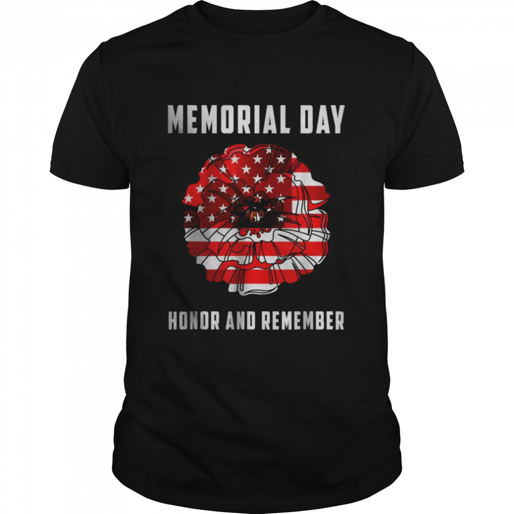 Veterans Day Red Poppy Flower USA Memorial Day 2021 Shirt
