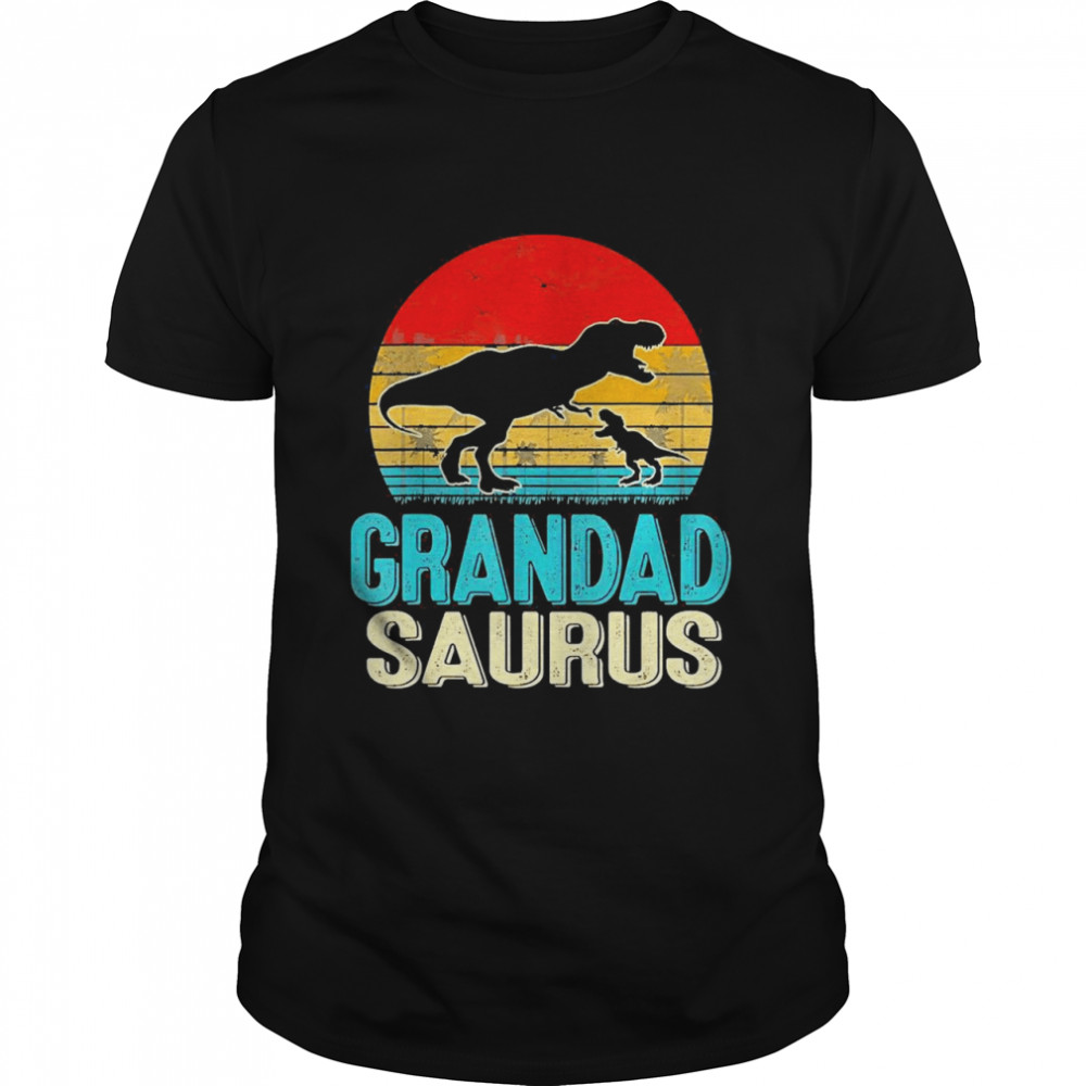 Vintage GrandadSaurus Dinosaur T Rex Fathers Day Dad Grandpa Shirt