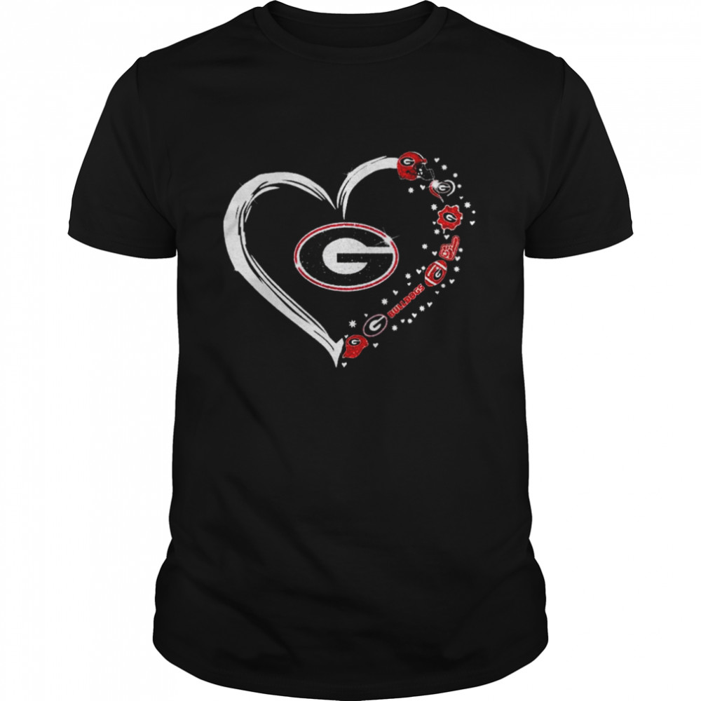 Awesome georgia Bulldogs Logo Heart Diamond 2021 Shirt