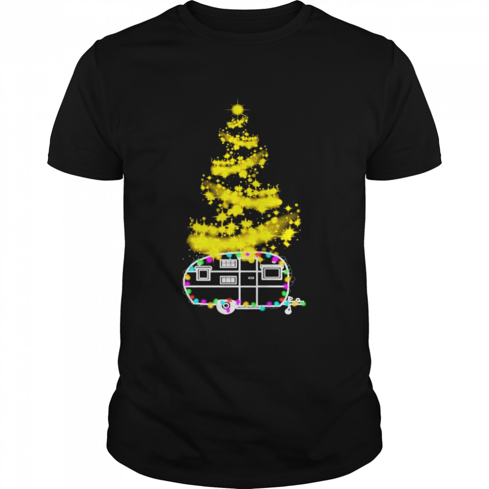 Camping Tree Light Xmas Merry Christmas shirt