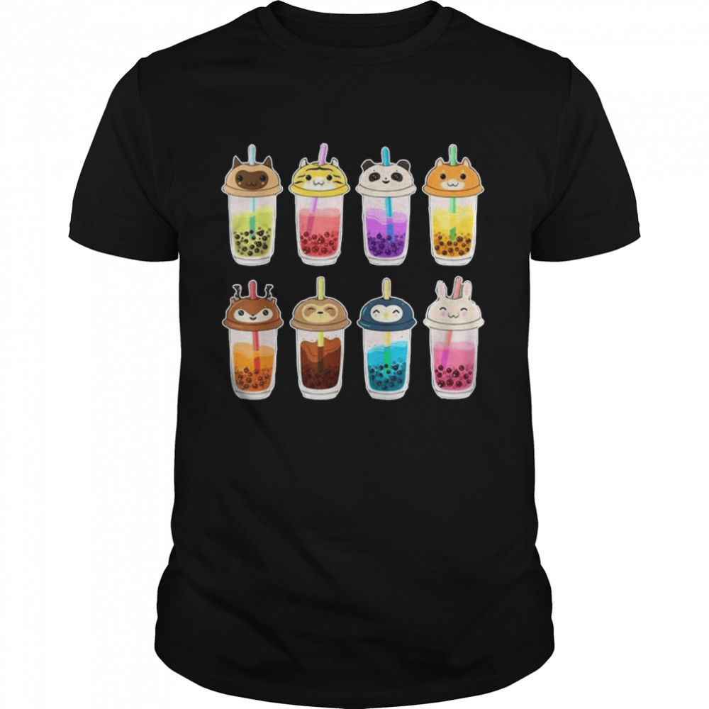 Colorful Animal Milk Tea T-shirt