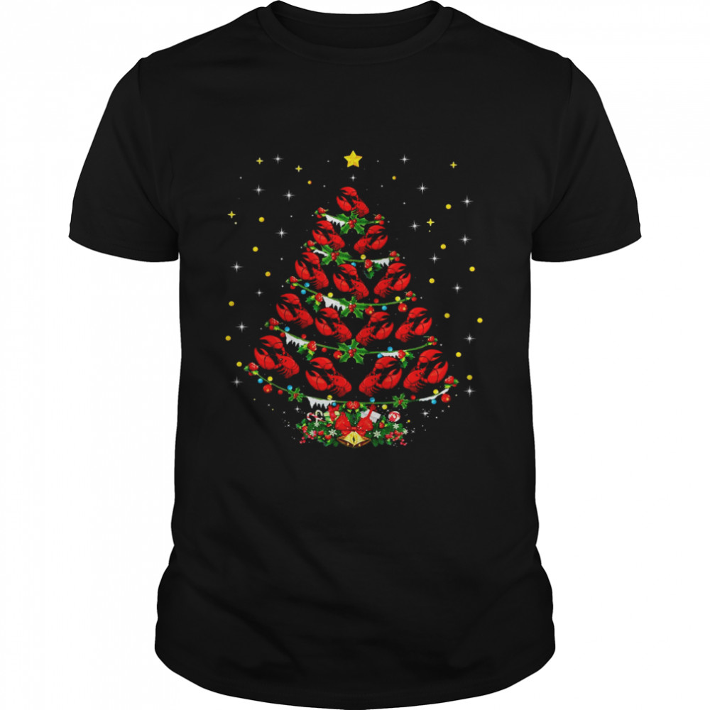 Crab Fish Xmas Santa Hat Crab Christmas Tree Shirt