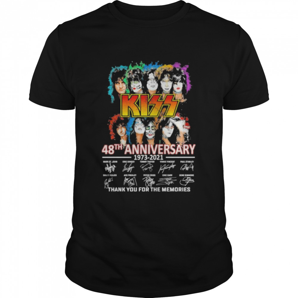 Kiss 48th anniversary 1973 2021 thank you for the memories signatures shirt