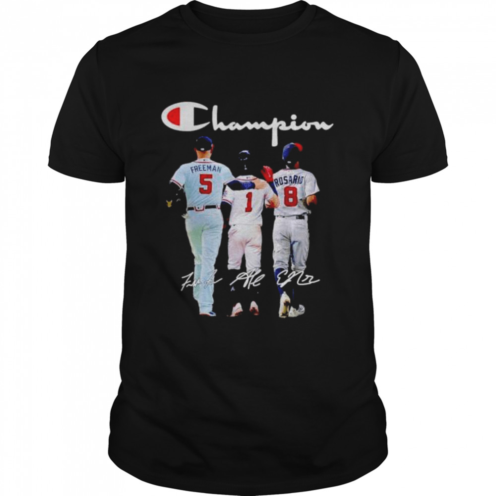 Premium atlanta Braves Champion Freeman Albies Rosario signatures shirt