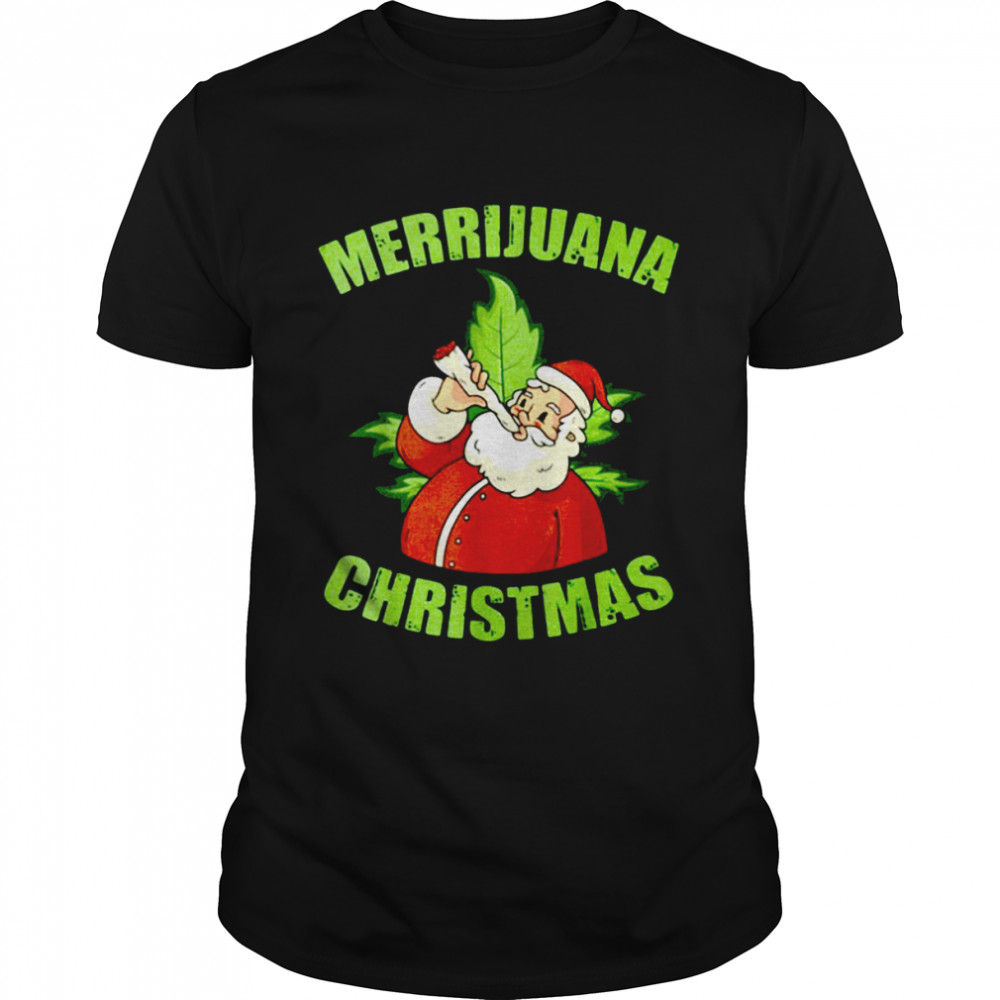 Santa Smoking Weed Merrijuana Christmas Sweat T-shirt