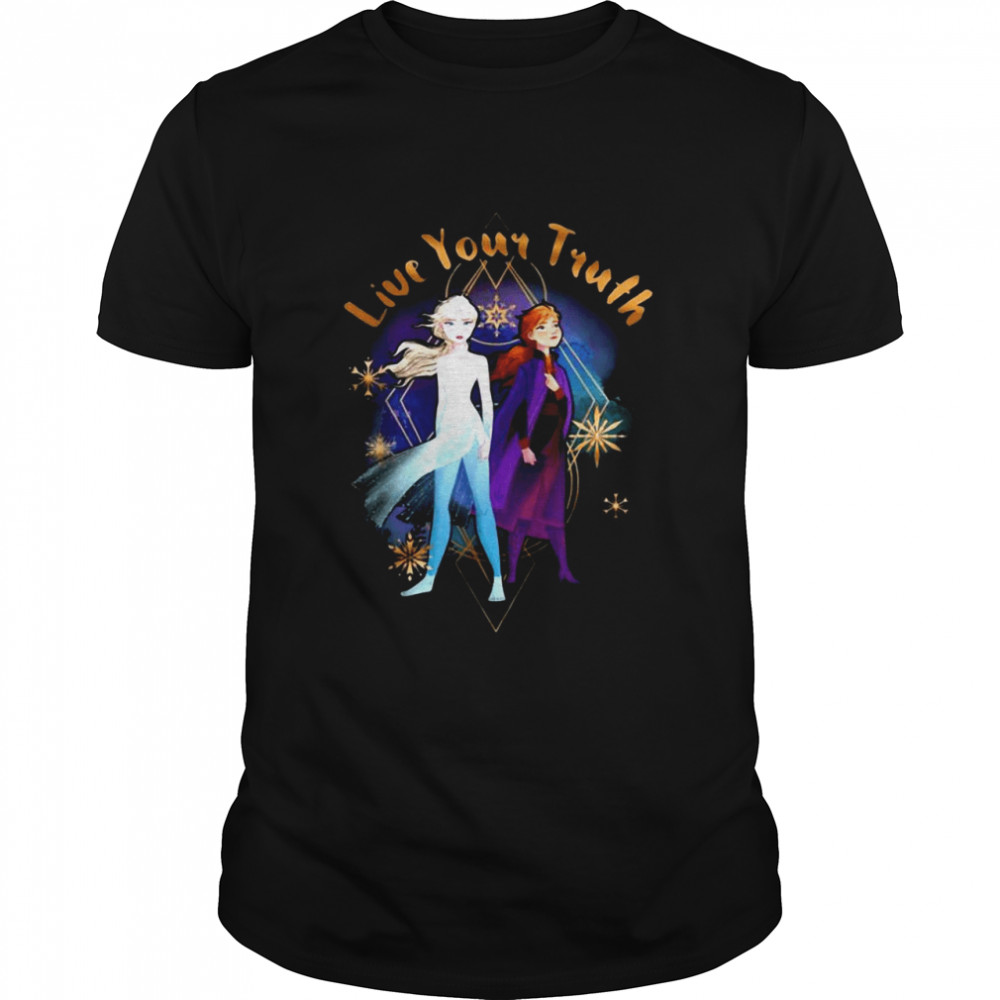 Disney Frozen 2 Elsa Anna Live Your Truth Geometric Portrait Sweat T-shirt