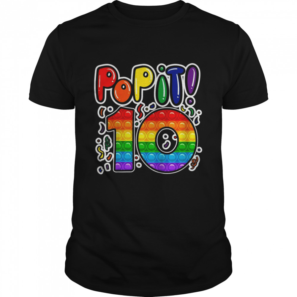 Kids Pop It 10th Birthday Girls Boys 10 Years Old Fidget Shirt