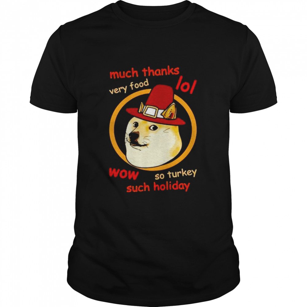 Premium dogecoin much thanks very food shirt