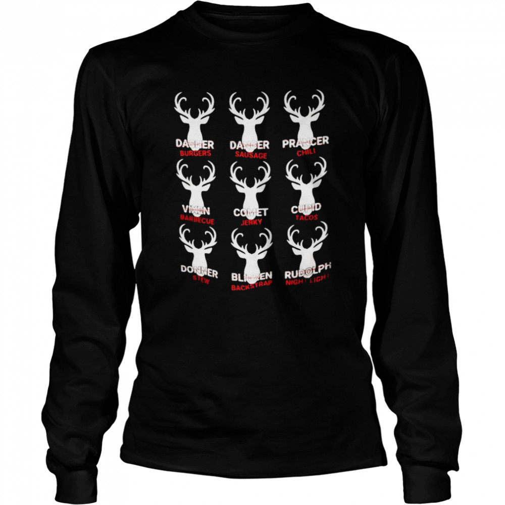 Reindeer Burgers Sausage Chili Barbecue Jerky  Long Sleeved T-shirt