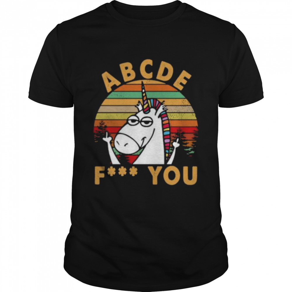 Unicorn ABCDE Fuck You Vintage shirt