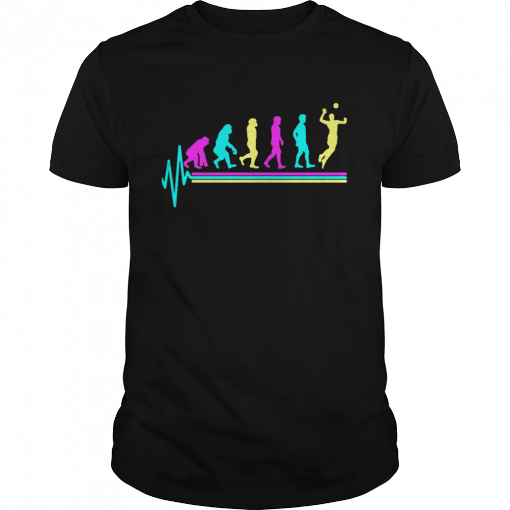 Volleyball Evolution Volleyball Heartbeat Volleyball Player T-shirt