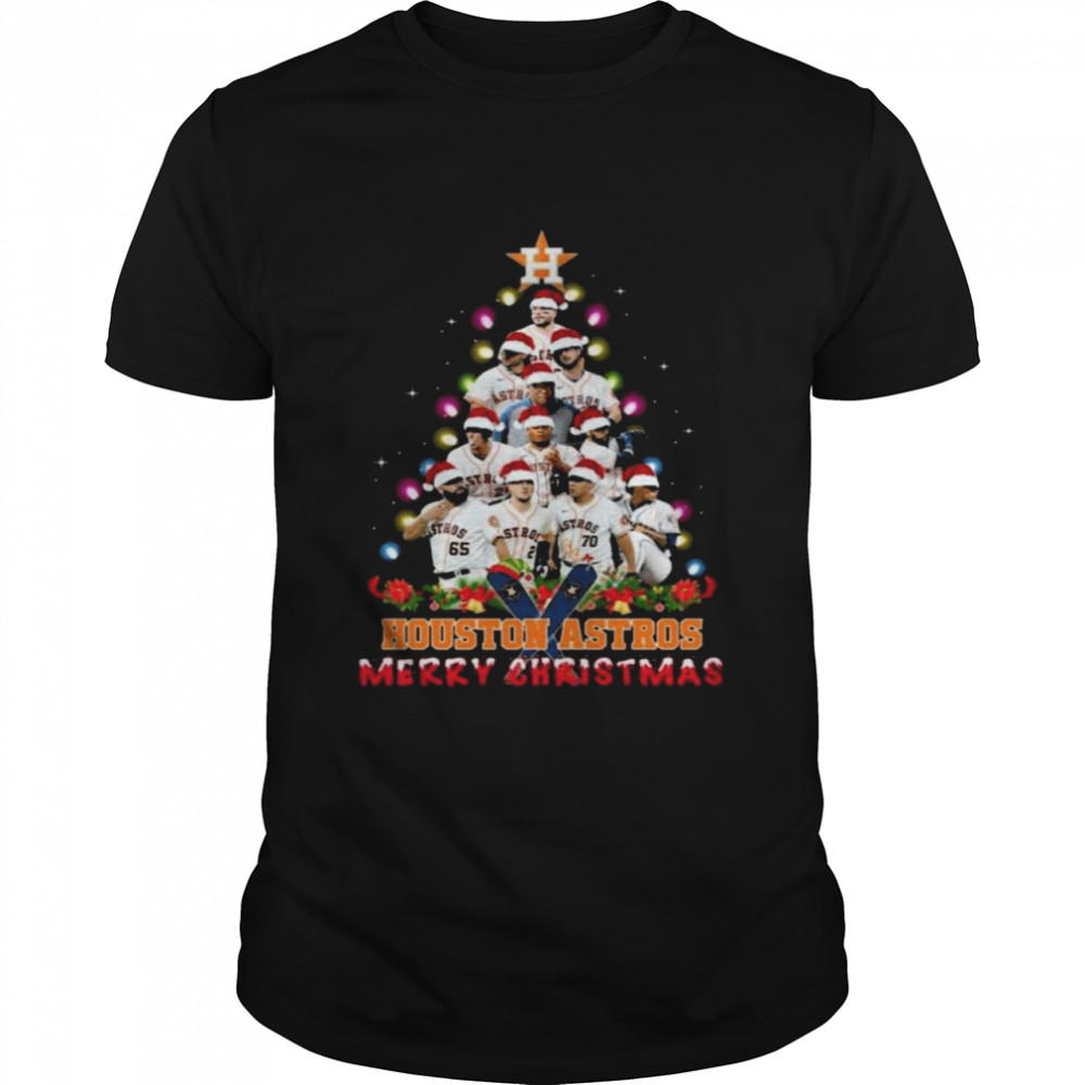 Houston Astros Christmas Tree Baseball Teams 2021 Merry Christmas shirt