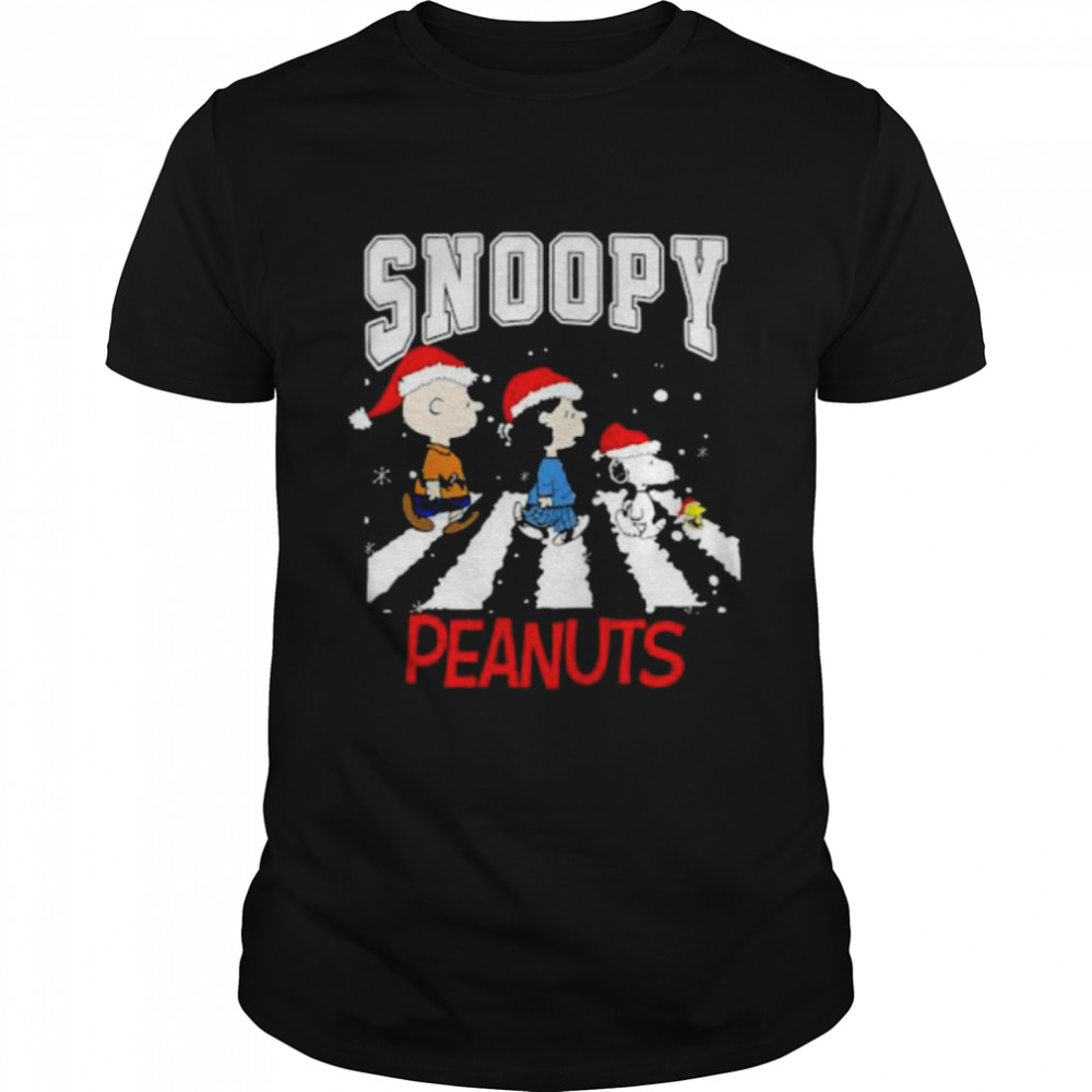 Santa Snoopy and Peanuts Abbey Road Christmas shirt