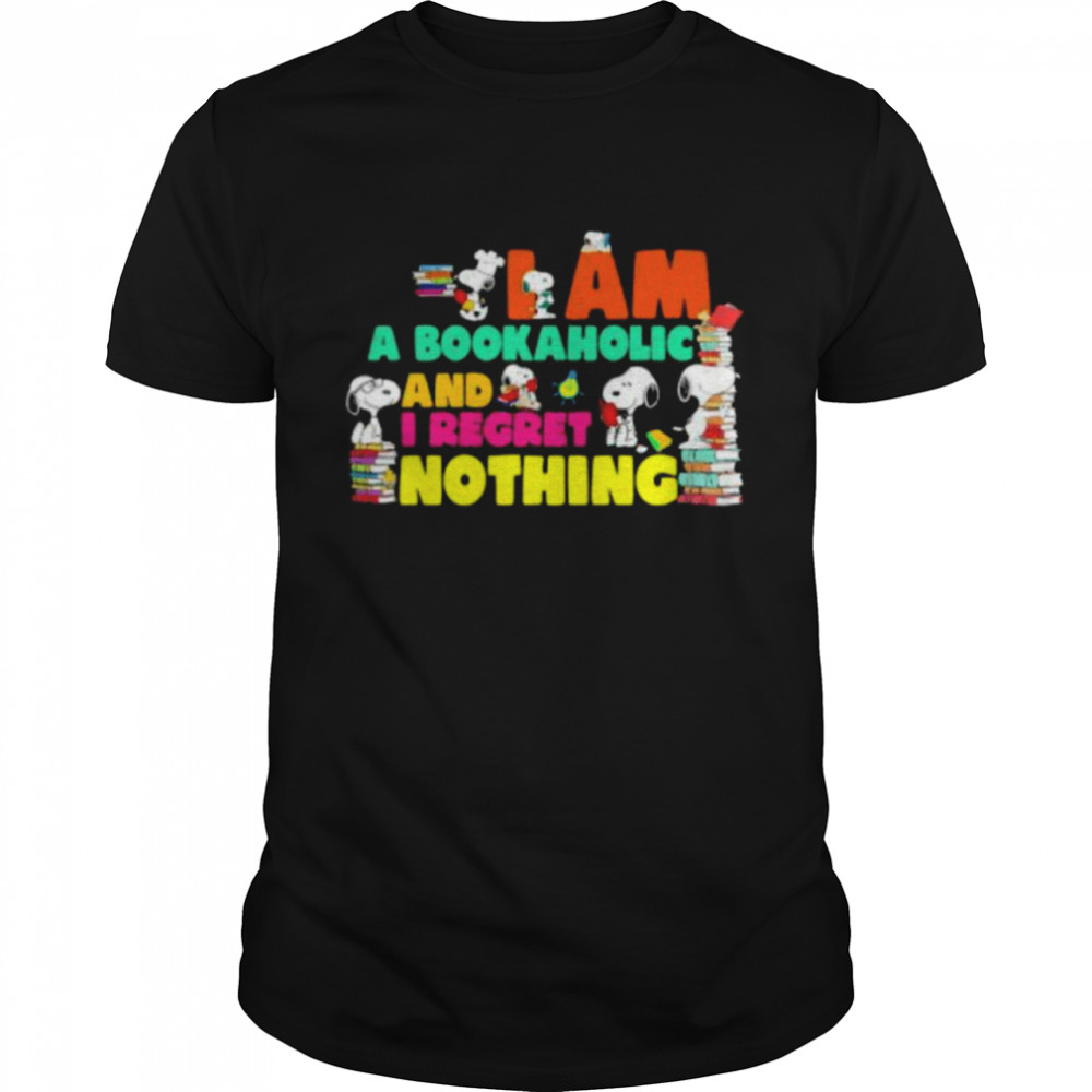 Snoopy I am a bookaholic and i regret nothing shirt