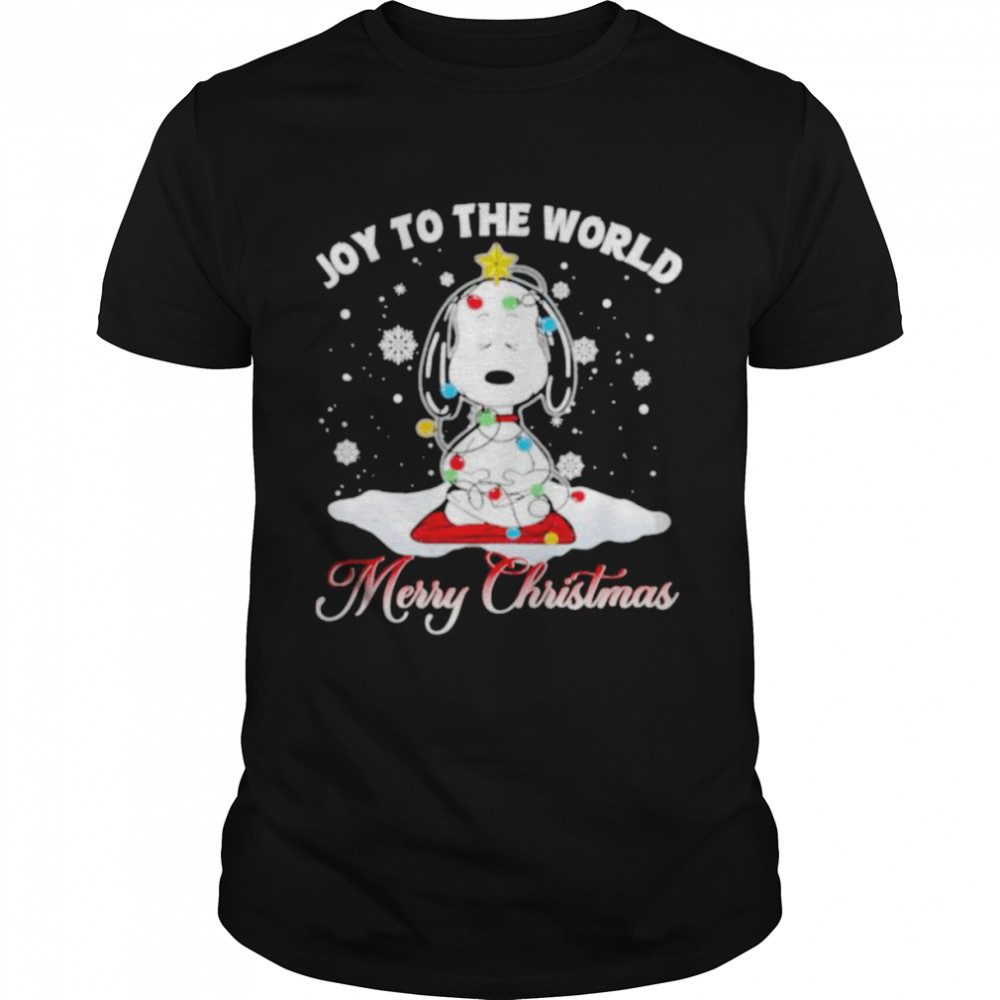 Snoopy Yoga Joy to the world Merry Christmas shirt