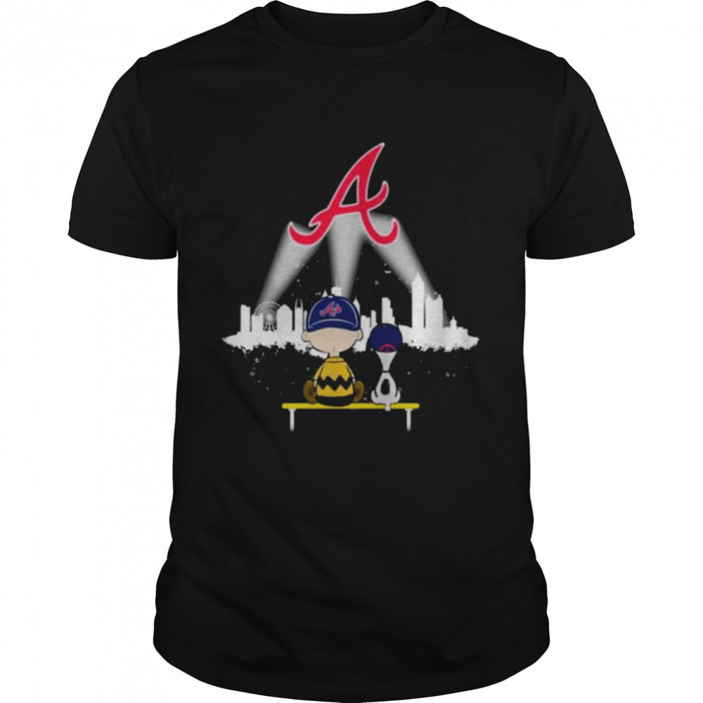 The Peanuts Snoopy And Charlie Brown Watching City Atlanta Braves Baseball T-Shirt