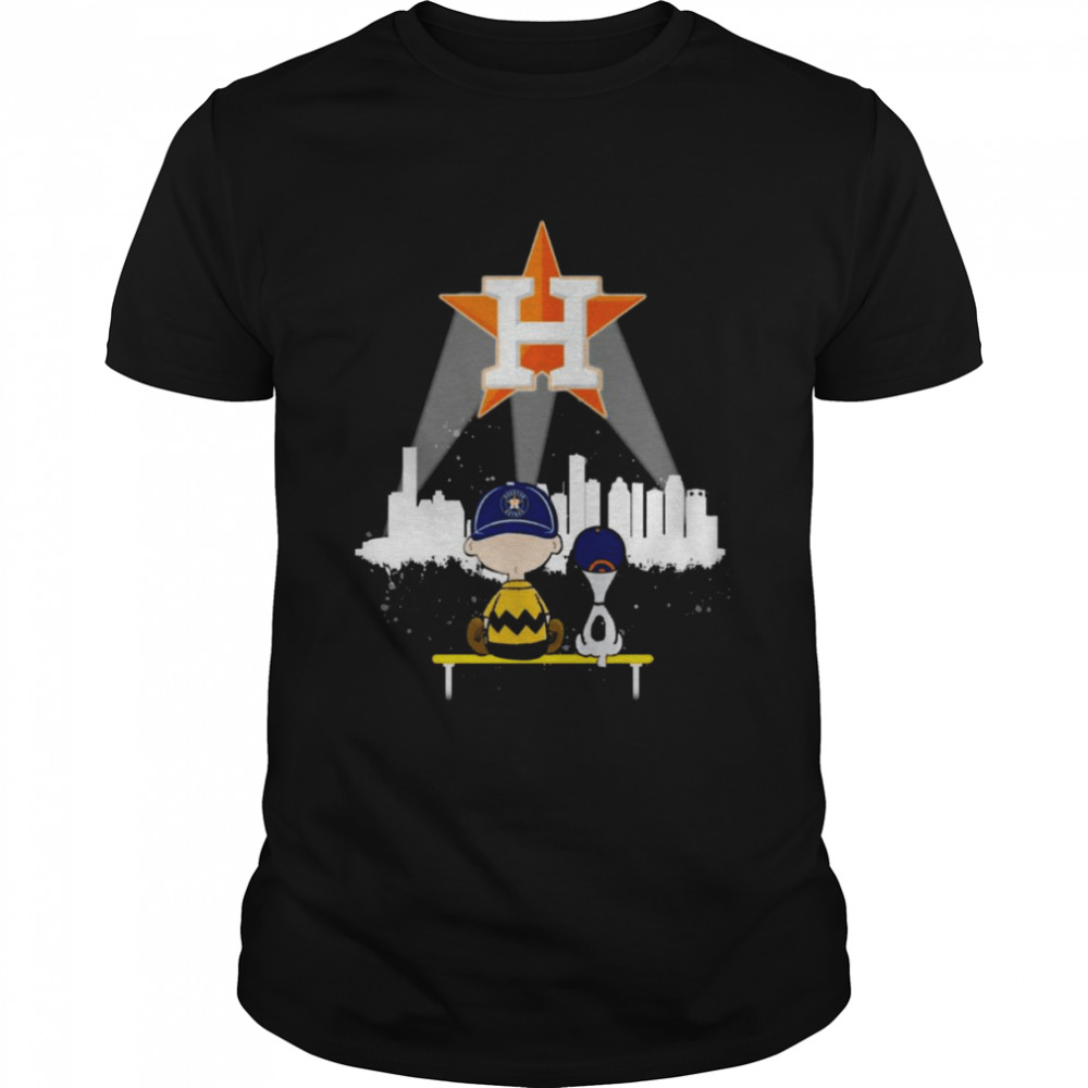 The Peanuts Snoopy And Charlie Brown Watching City Houston Astros Baseball T-Shirt