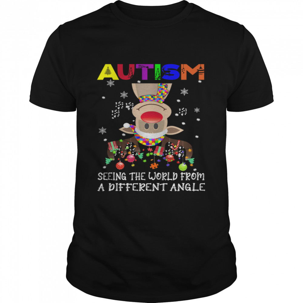 Autism Reindeer Seeing The World From A Different Angle Christmas Shirt