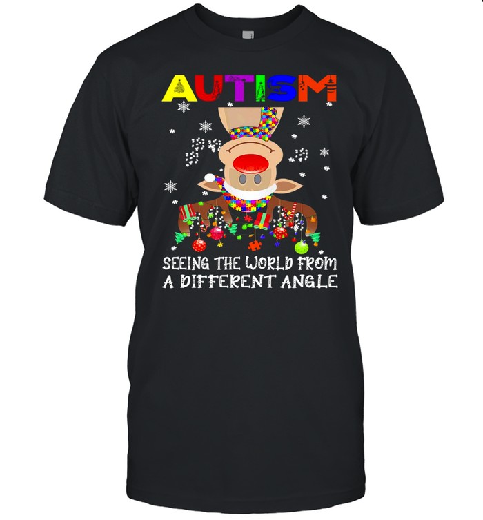 Autism Seeing The World From A Different Angle Pig Christmas Sweater Shirt
