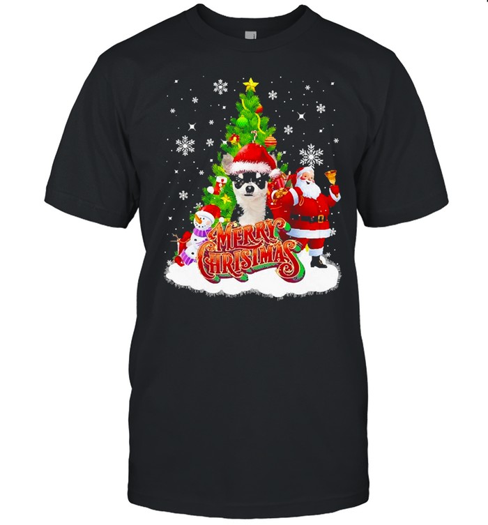 Merry Christmas Santa Claus Black Chihuahua Sweater Shirt