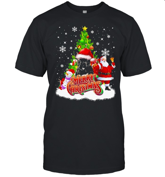 Merry Christmas Santa Claus Black French Bulldog Sweater Shirt