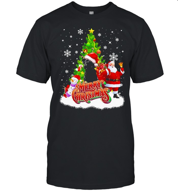 Merry Christmas Santa Claus Black Labrador Hooded Sweater Shirt