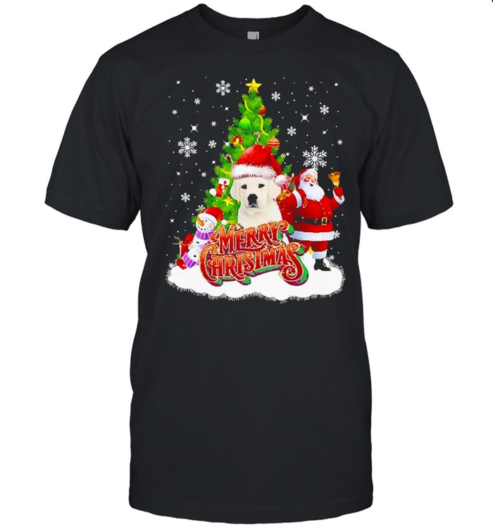 Merry Christmas Santa Claus White Labrador Sweater Shirt